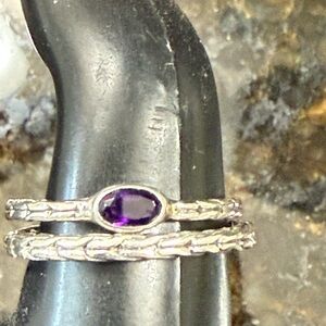 Two .925 Silver Braided Band Rings